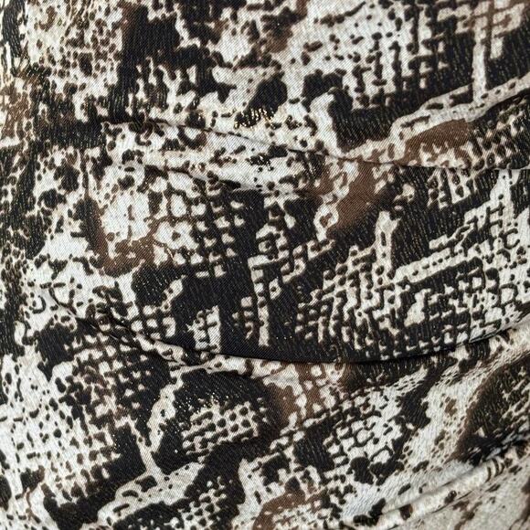 Y2K CACHE ANIMAL PRINT ZIP UP RUCHED DRESS SMALL EUC - Picture 6 of 8